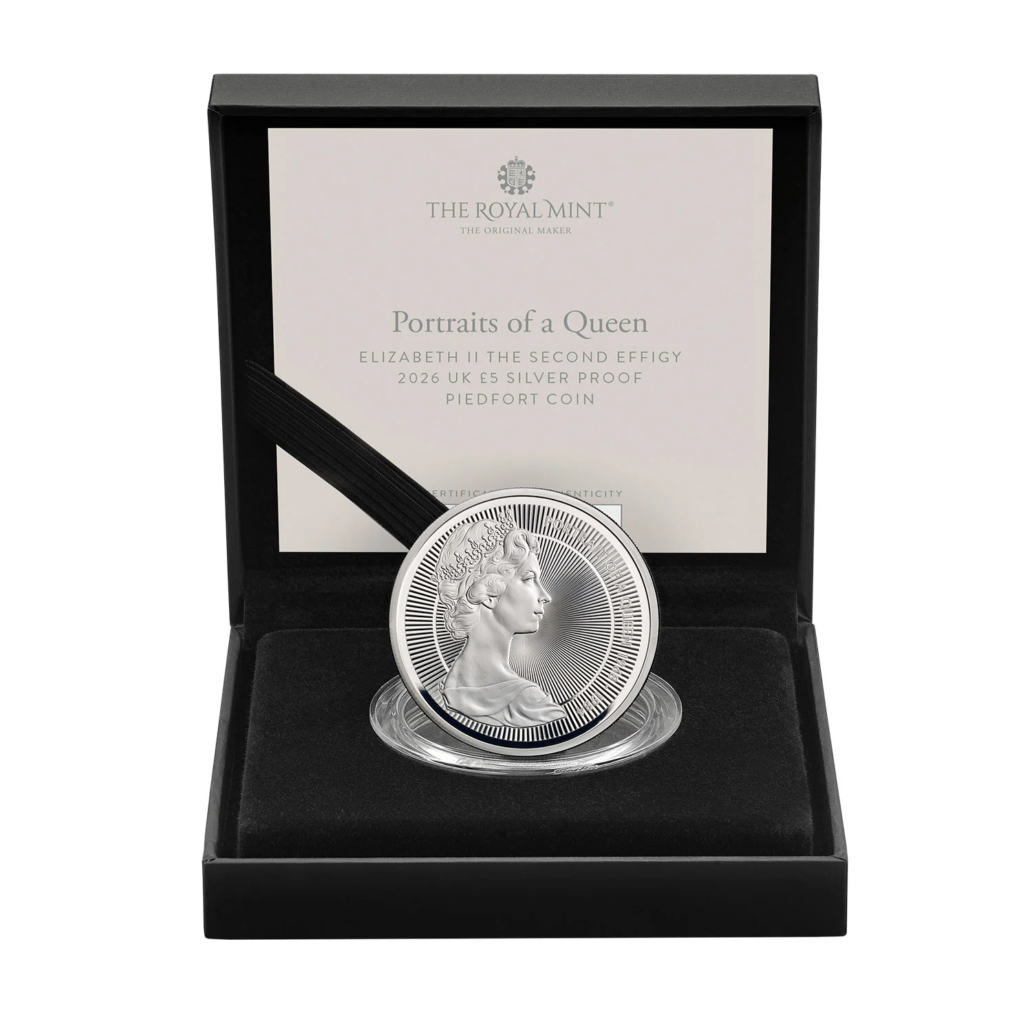 Portraits of a Queen - Elizabeth II The Second Effigy 2026 UK £5 Silver Proof Piedfort Coin